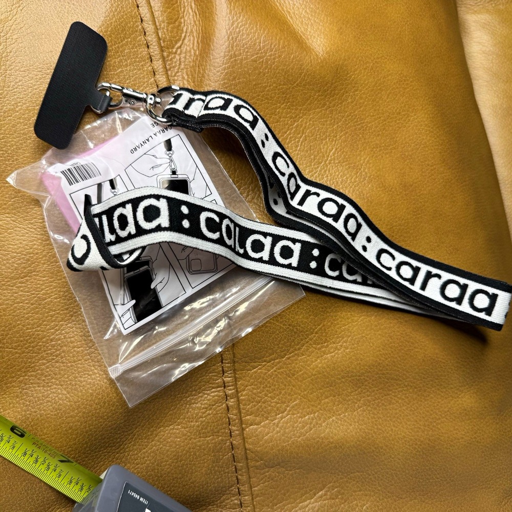 CARAA Logo Phone Lanyard Strap, Black/White, Universal Compatible, 18 in